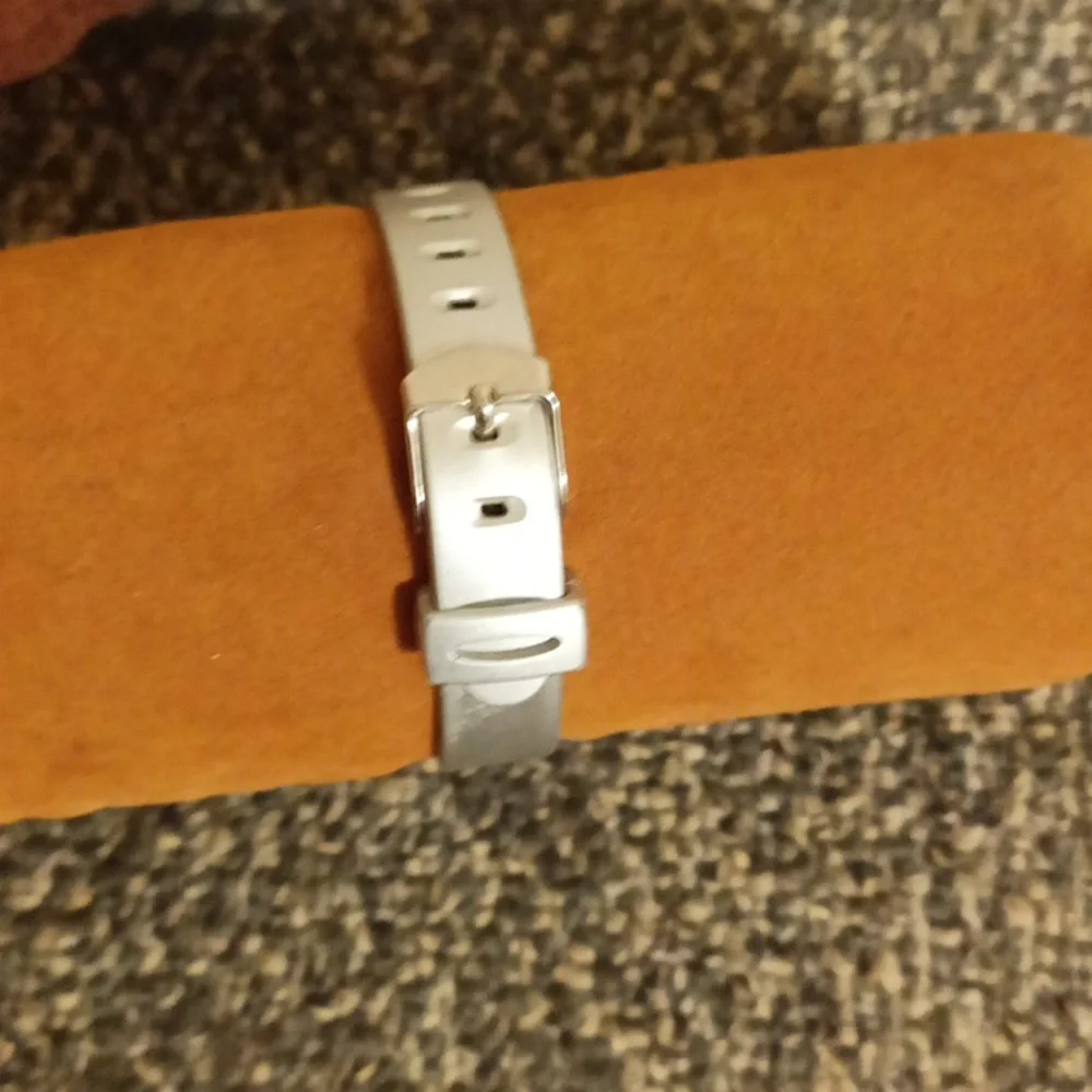 Armitron Silver Silicone Buckle Strap Digital Watch Slim Design